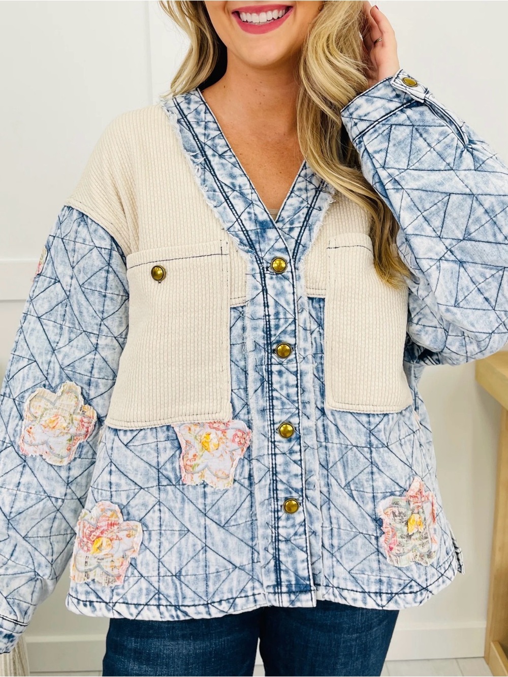 POL QUILT PATTERN APPLIQUÉ JACKET